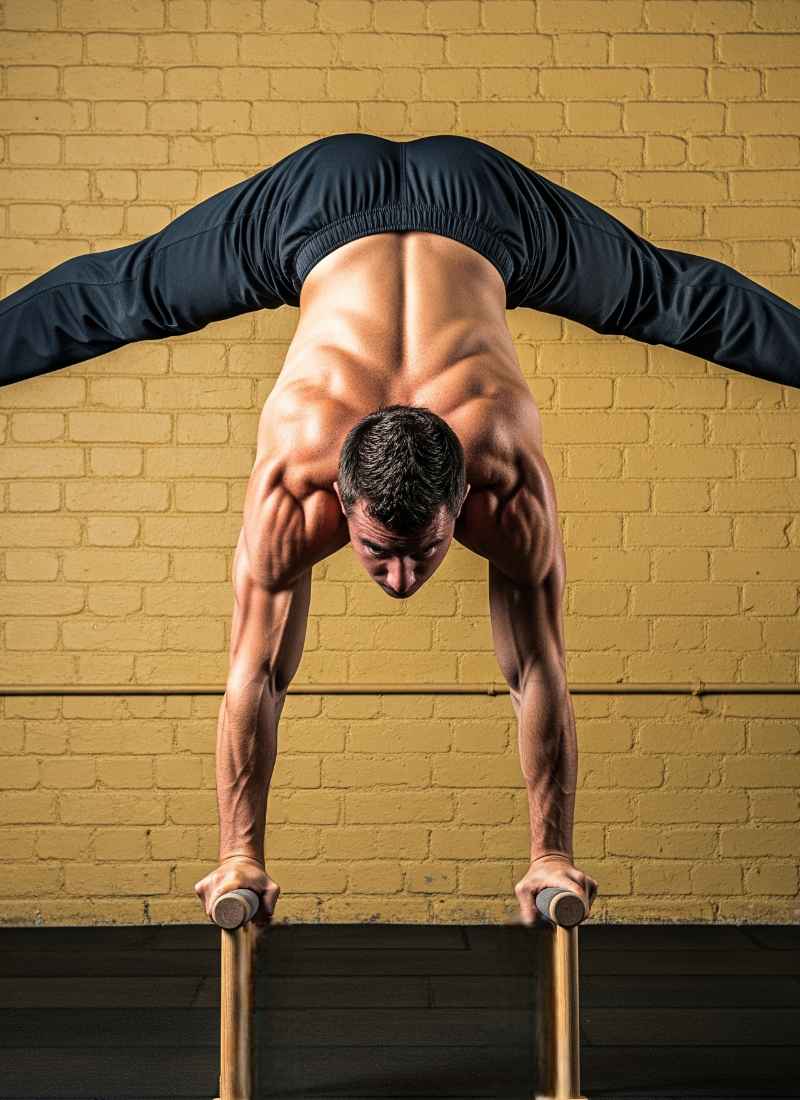 Professional acrobat in action